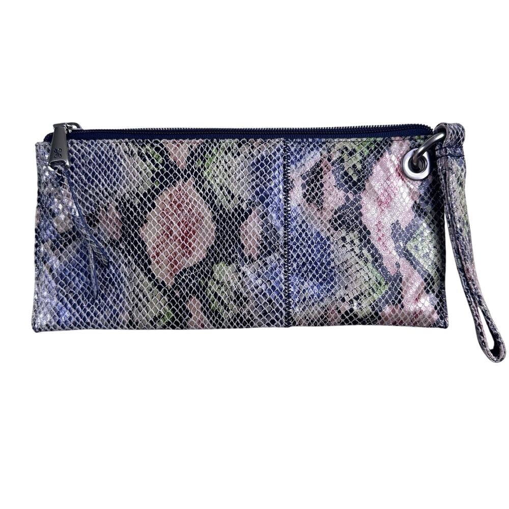 Hobo International Vida Leather Clutch Mosaic Snake Shimmer Wristlet Wallet